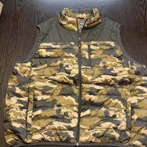HAWKE & CO SPORT MEN'S GREEN CAMOUFLAGE POLYESTER DOWN VEST SIZE  XXL